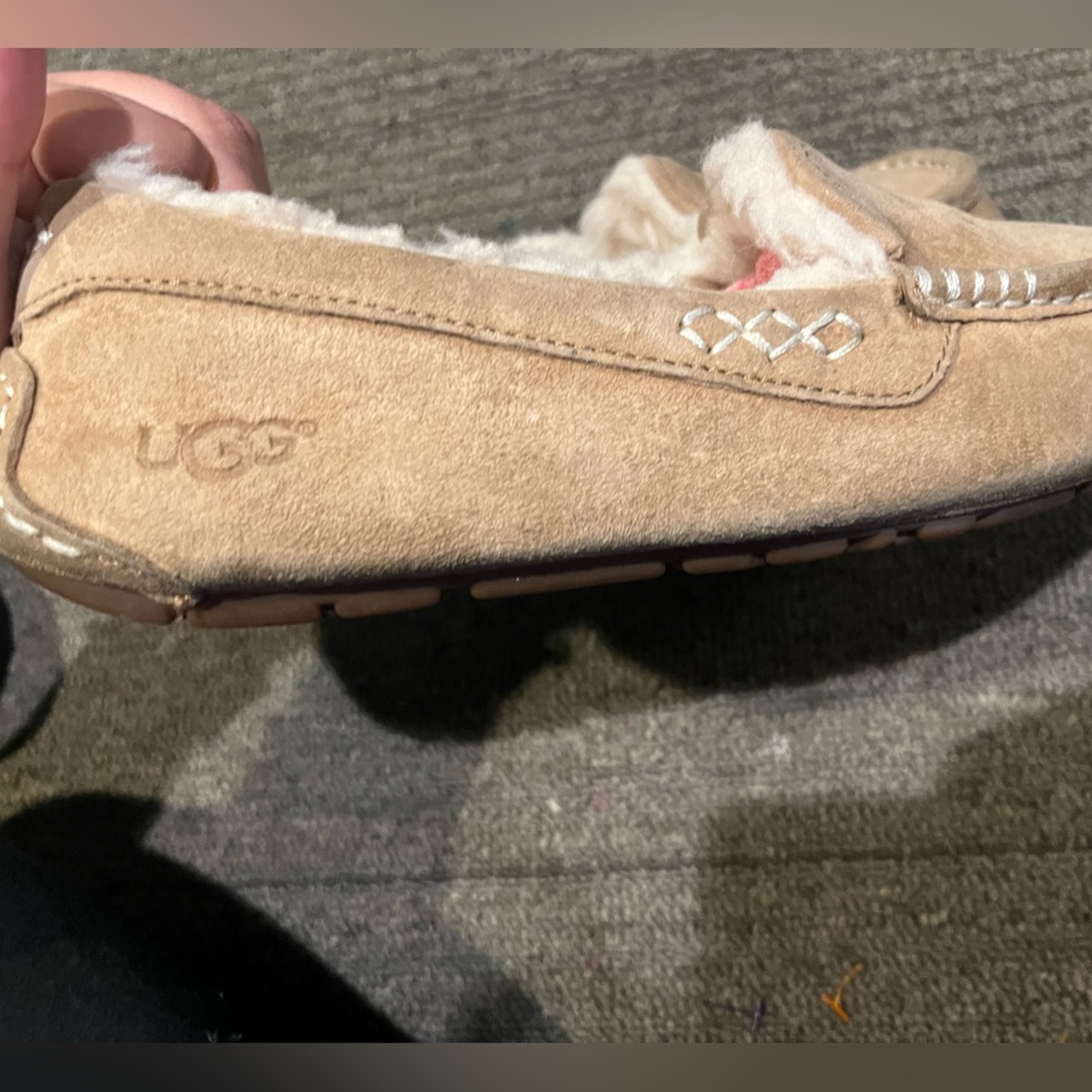 UGG Tan Suede Flats with Shearling Lining